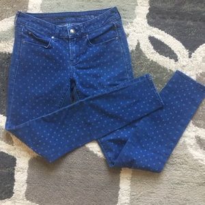 Unique denim polka dot skinny jean